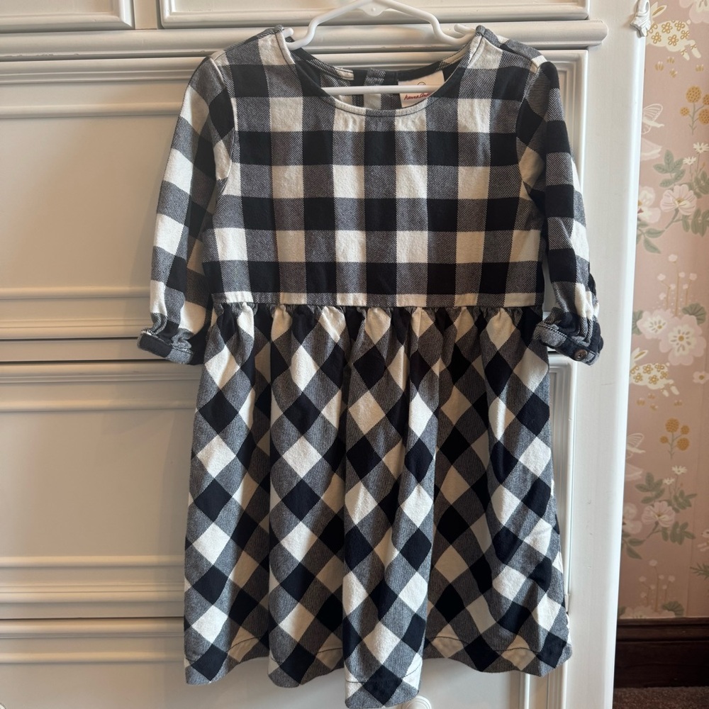 Hanna Andersson Girls Flannel Buffalo Checked Dress